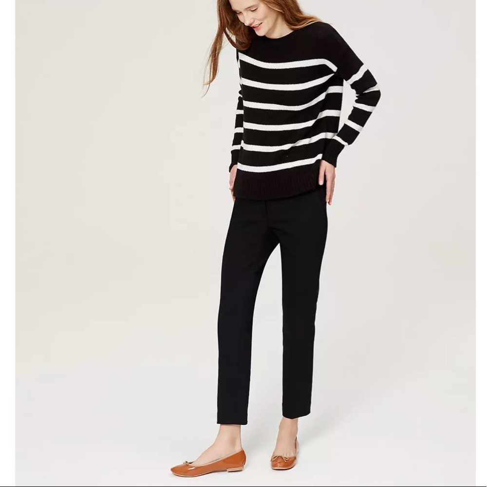 Loft Black Julie Straight Ankle Career Pants